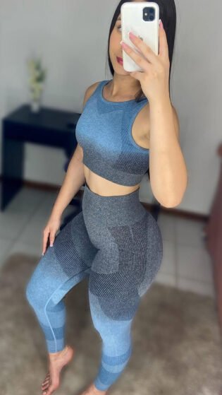 Conjunto Legging Fusion Blue